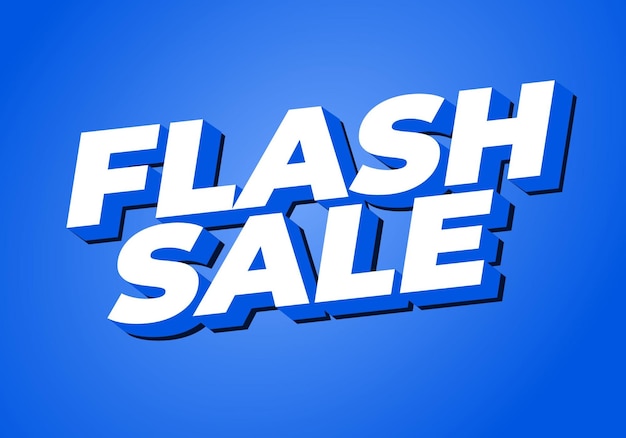 Flash sale Text effect in 3D style for digital or pint promotion