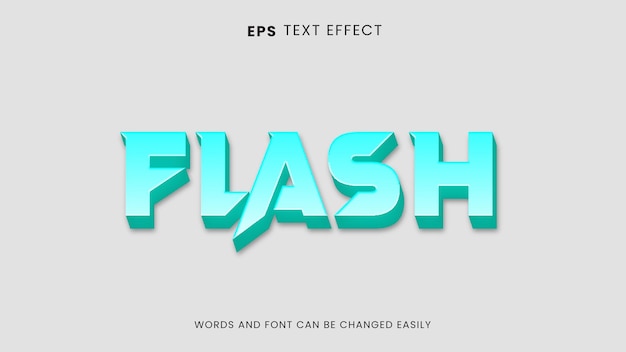 flash text effect editable style vector