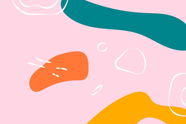 flat abstract hand drawn shapes line background vector