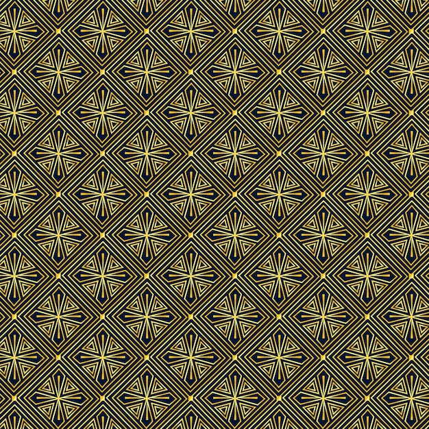 Flat art deco pattern design premium vector