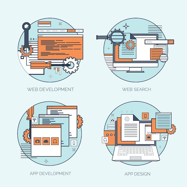 flat avatar icons business concept global communication web site user profile social media network