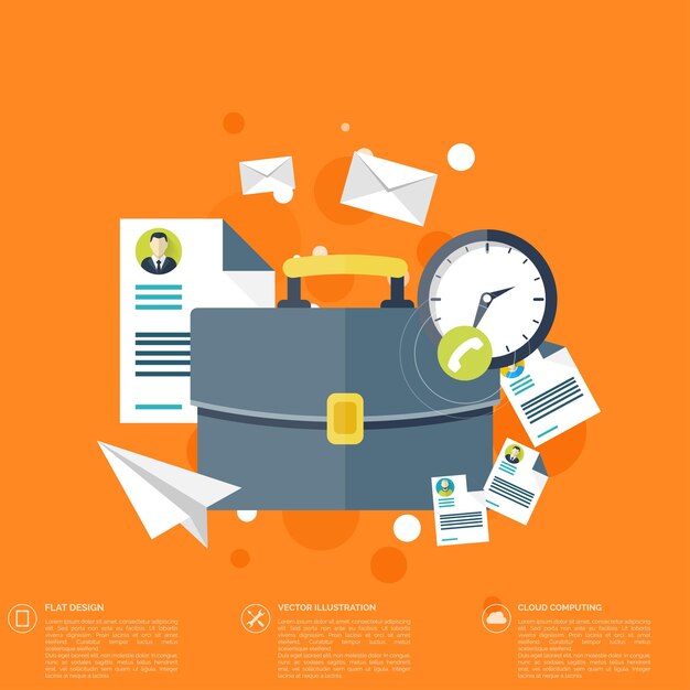 Flat background with papers temwork concept global communication and working expierence business