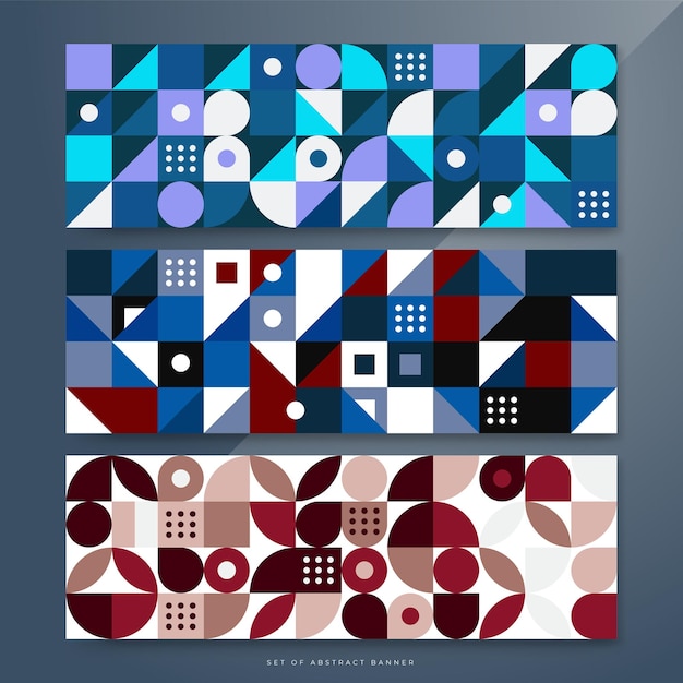flat colorful mosaic pattern design banner background
