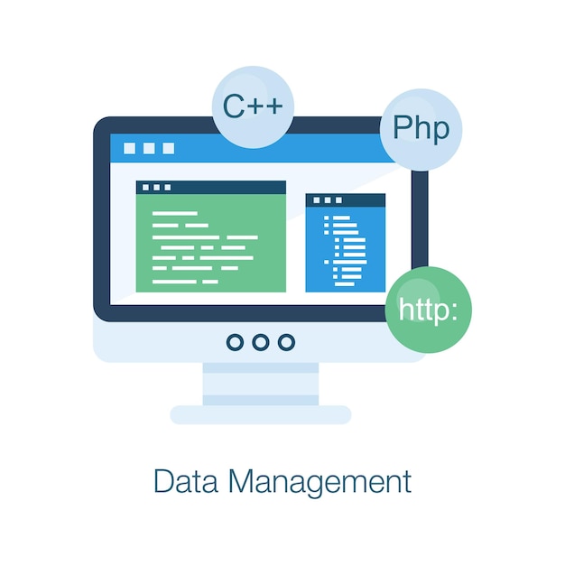 flat concept icon of website development custom coding modern vector