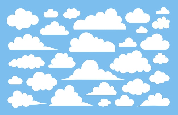 flat design cloud shape collection set
