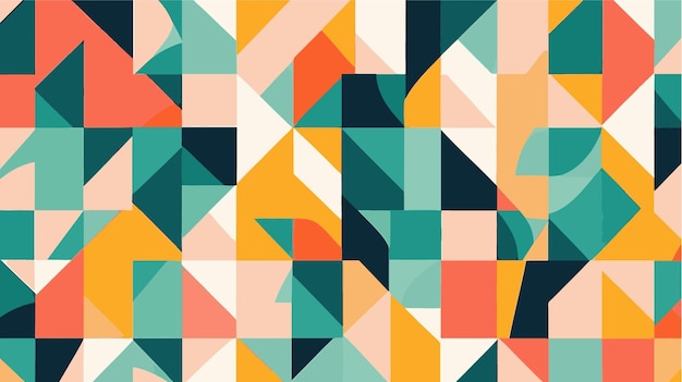 Flat design color blocking pattern