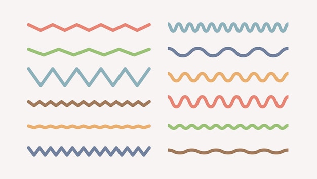 flat design colorful lines collection set