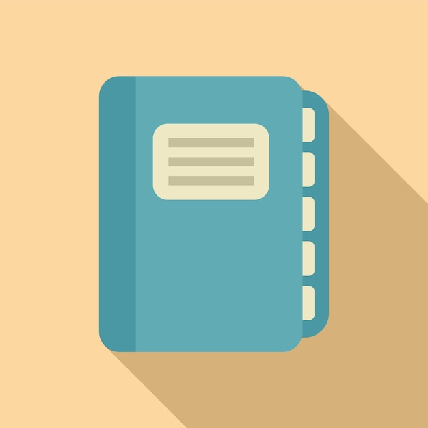 Flat design vector illustration of a notebook