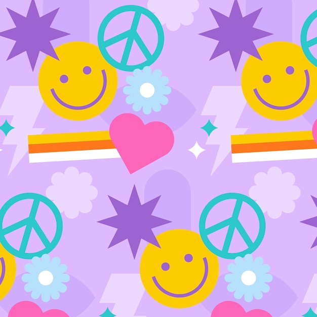 flat design y2k pattern design