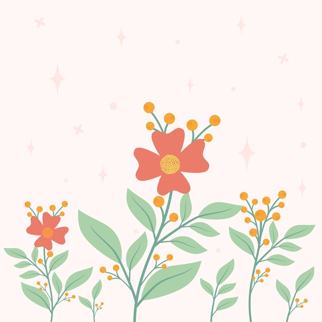 Flat flower background illustration