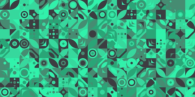 flat geometric mosaic pattern design