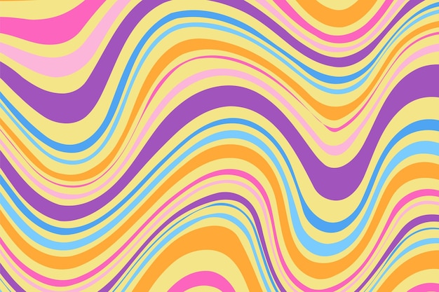 flat groovy psychedelic background with colorful design