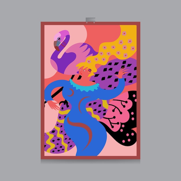 flat illustration design for background banner poster template flyer brochure card etc