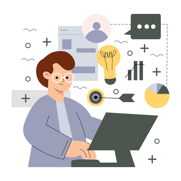 flat illustration of company business concept