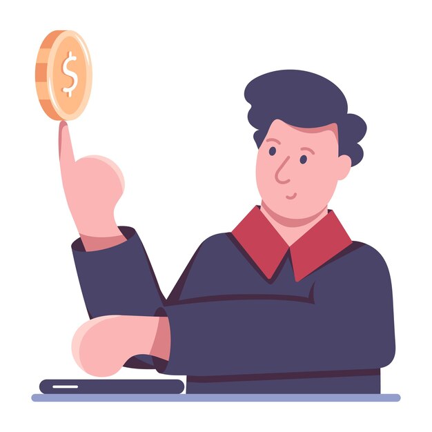 Flat illustration of money investment