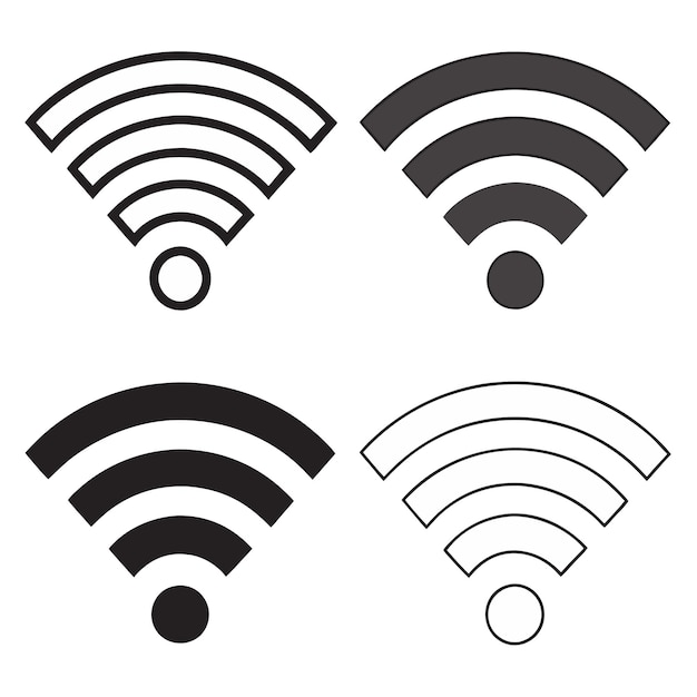flat set of wifi symbol internet warless icon design