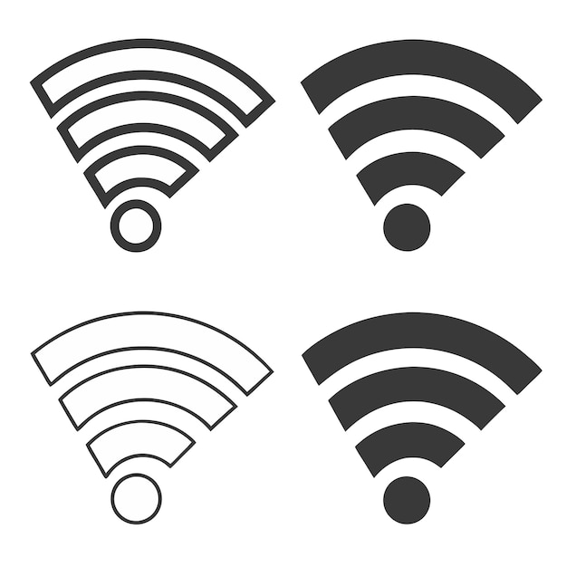 flat set of wifi symbol internet warless icon design