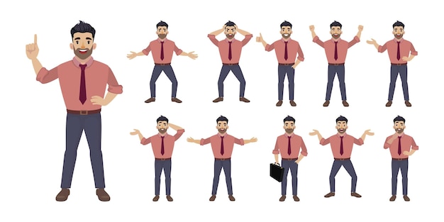 flat set  people with different emotion