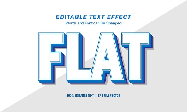 flat text style effect