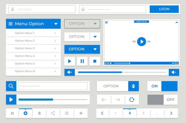 flat ui/ux elements collection