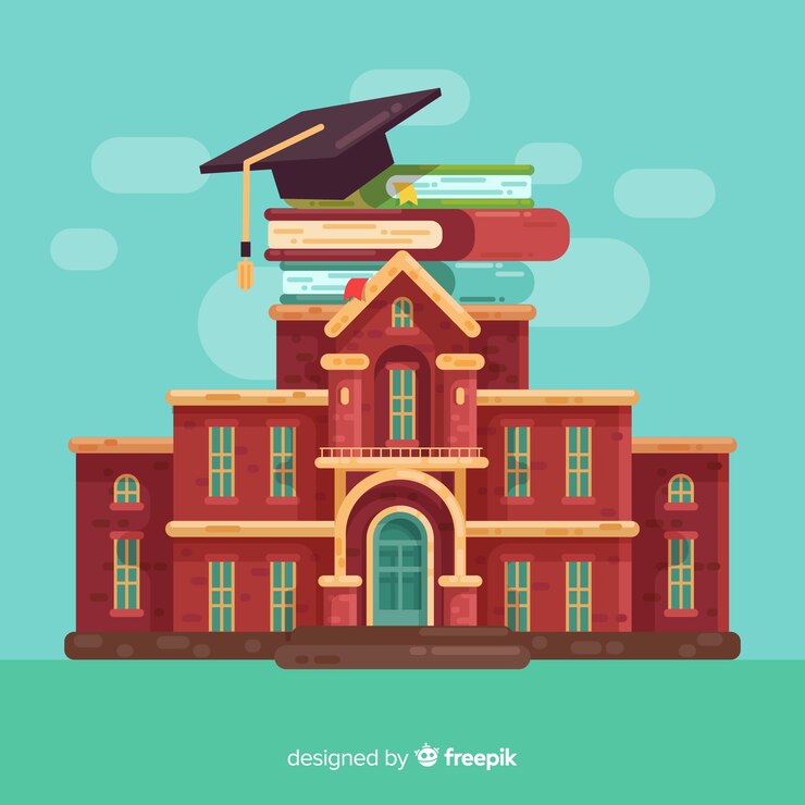 Vector flat university building background