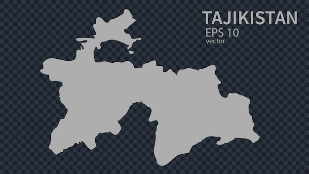 Flat vector map of Tajikistan with borders isolated on background flat style
