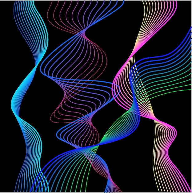 Flexible Graphic Line Wave Decoration Label Element Icon Clipart Collection Drawn Craft Set