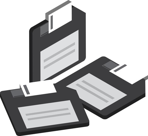 Floppy disk illustration in 3D isometric style