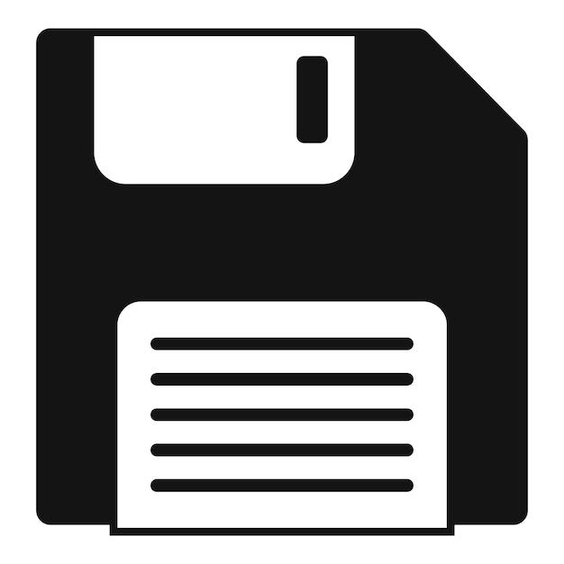 Floppy disk memory icon simple vector Old style
