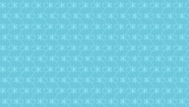 Floral blue graphic ornament seamless pattern. Vector illustration