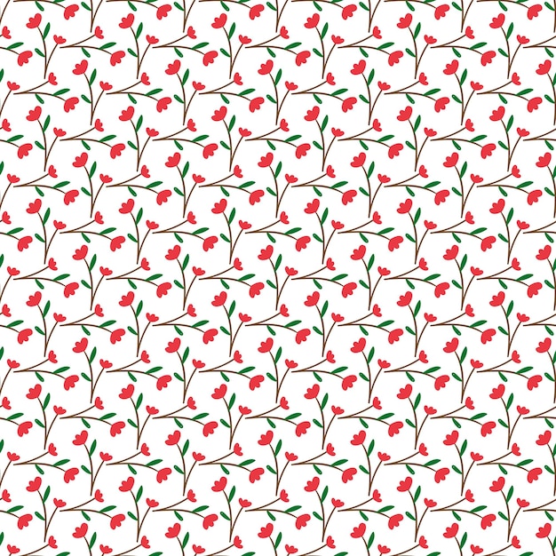 Floral Winter Seamless Vector Pattern Design