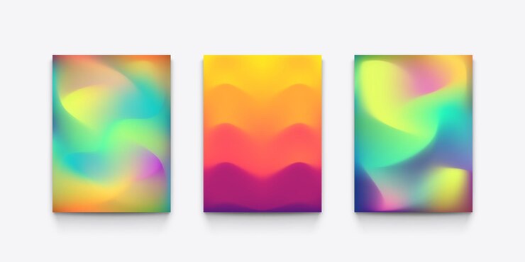 Vector flow meshing colors different backs in set