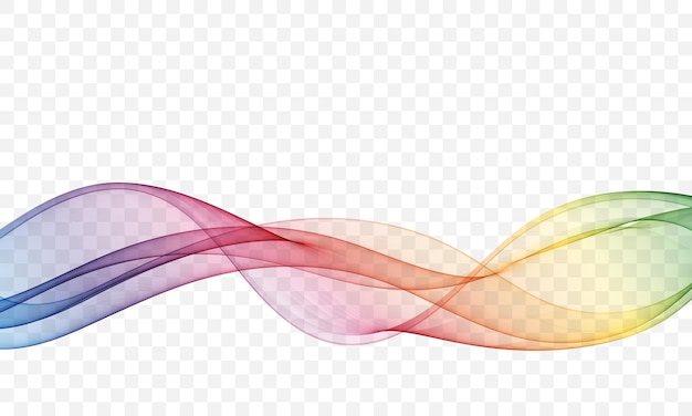 Flow of wavy lines in rainbow colors Abstract transparent wave background