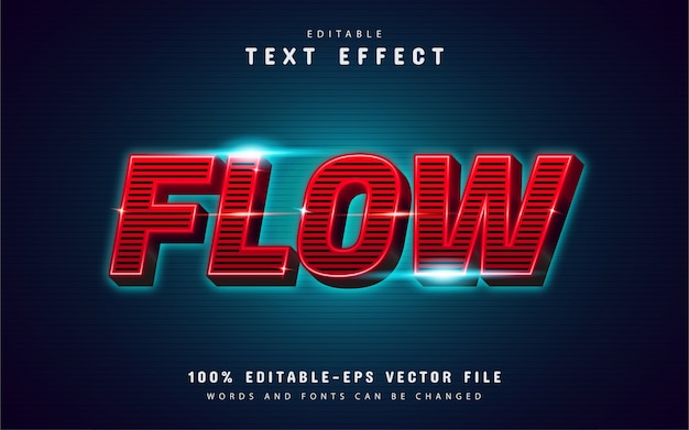flow text effect with line pattern