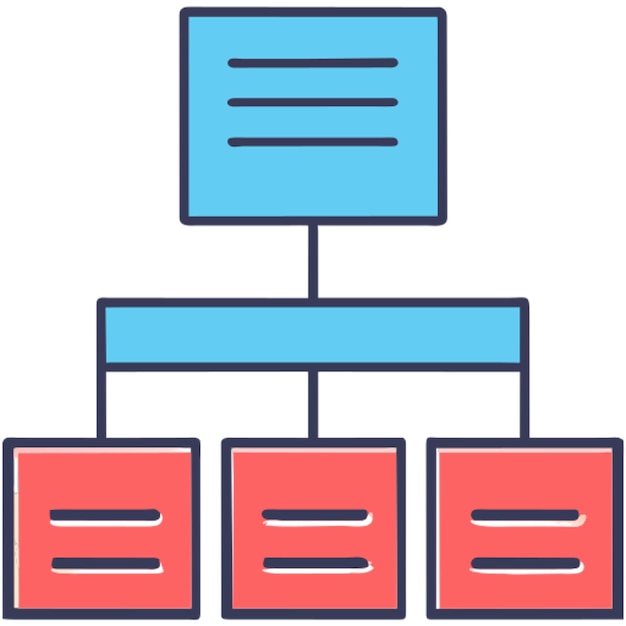 flowchart elements interconnected icon offset fill