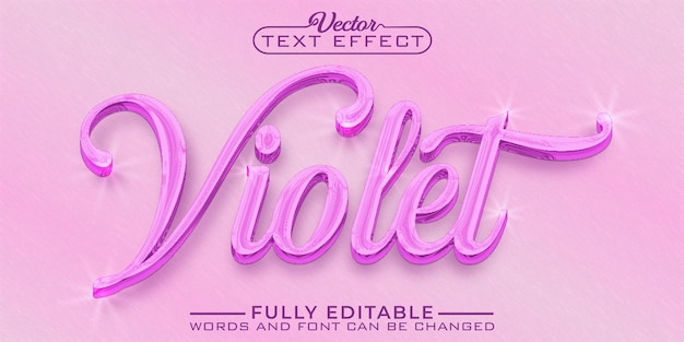 Flower Purple Violet Vector Editable Text Effect Template