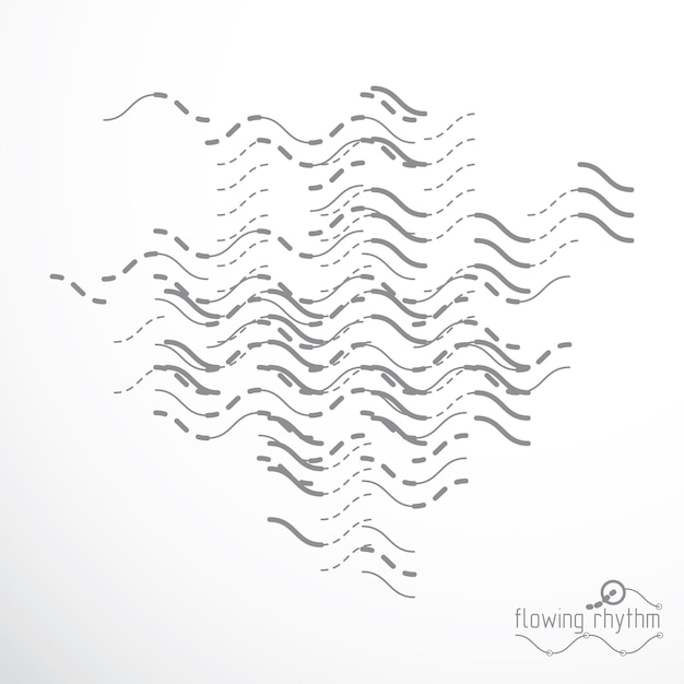 Flowing rhythm, abstract wave lines vector background for use in graphic and web design.