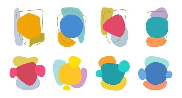 Fluid blob brush shapes minimalist brush strokes compositions