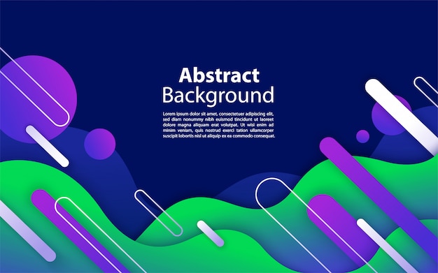 Fluid blue background with abstract shape composition