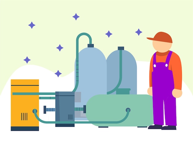 Fluid Pump Concept Illustration Stylish and Beautiful