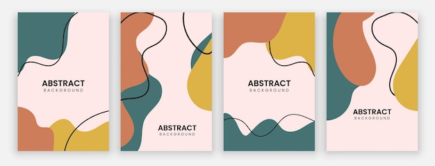 fluid shape abstract background set