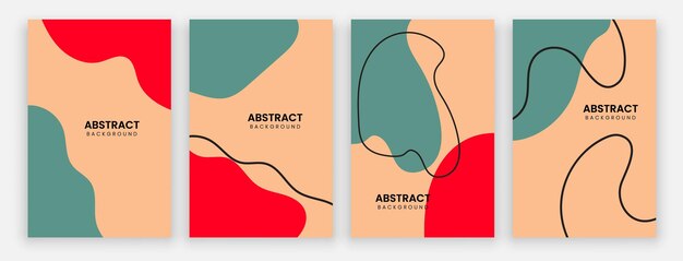 fluid shape abstract background set