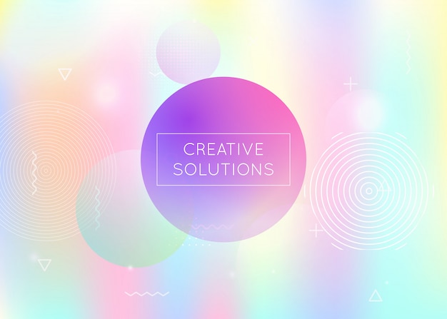 Fluid shapes background with liquid dynamic elements. Holographi