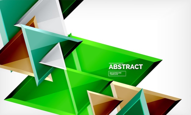 Flying triangles compostion geometric background