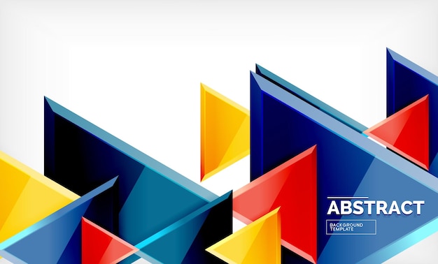 Flying triangles compostion geometric background