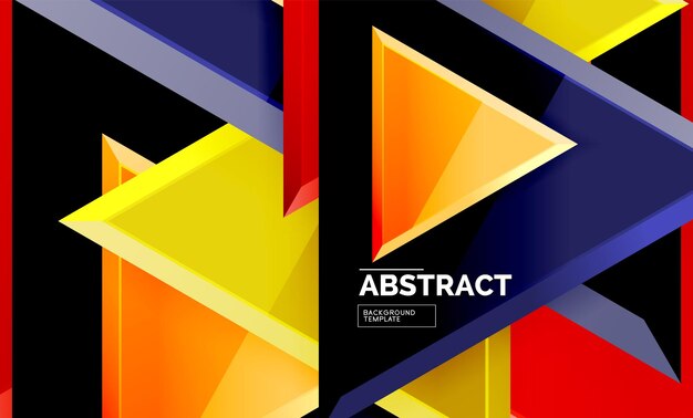 Flying triangles compostion geometric background