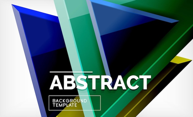 Flying triangles compostion geometric background