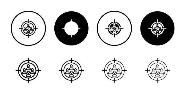 Focus group icon Outline thin set pack series