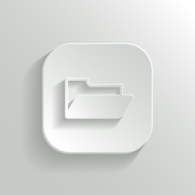 Folder icon vector white app button