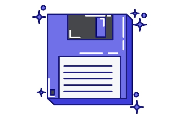 folder retro flat sticker design